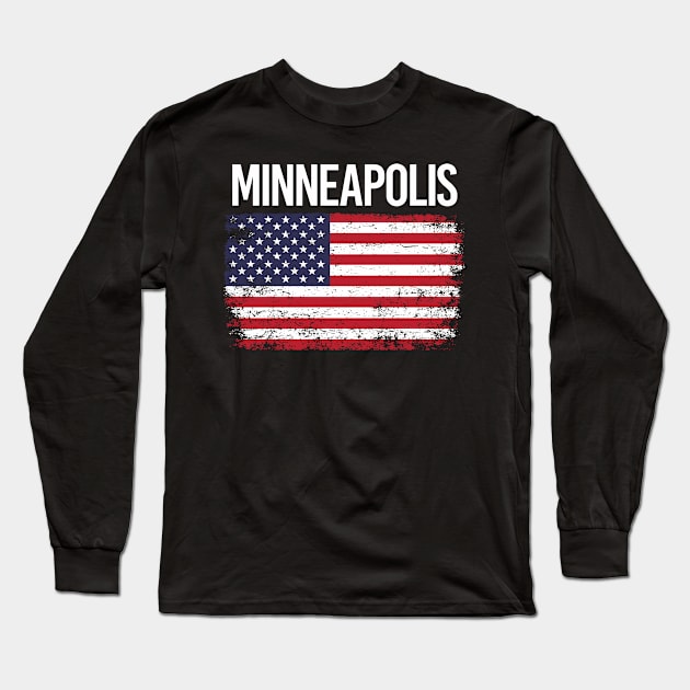 The American Flag Minneapolis Long Sleeve T-Shirt by flaskoverhand